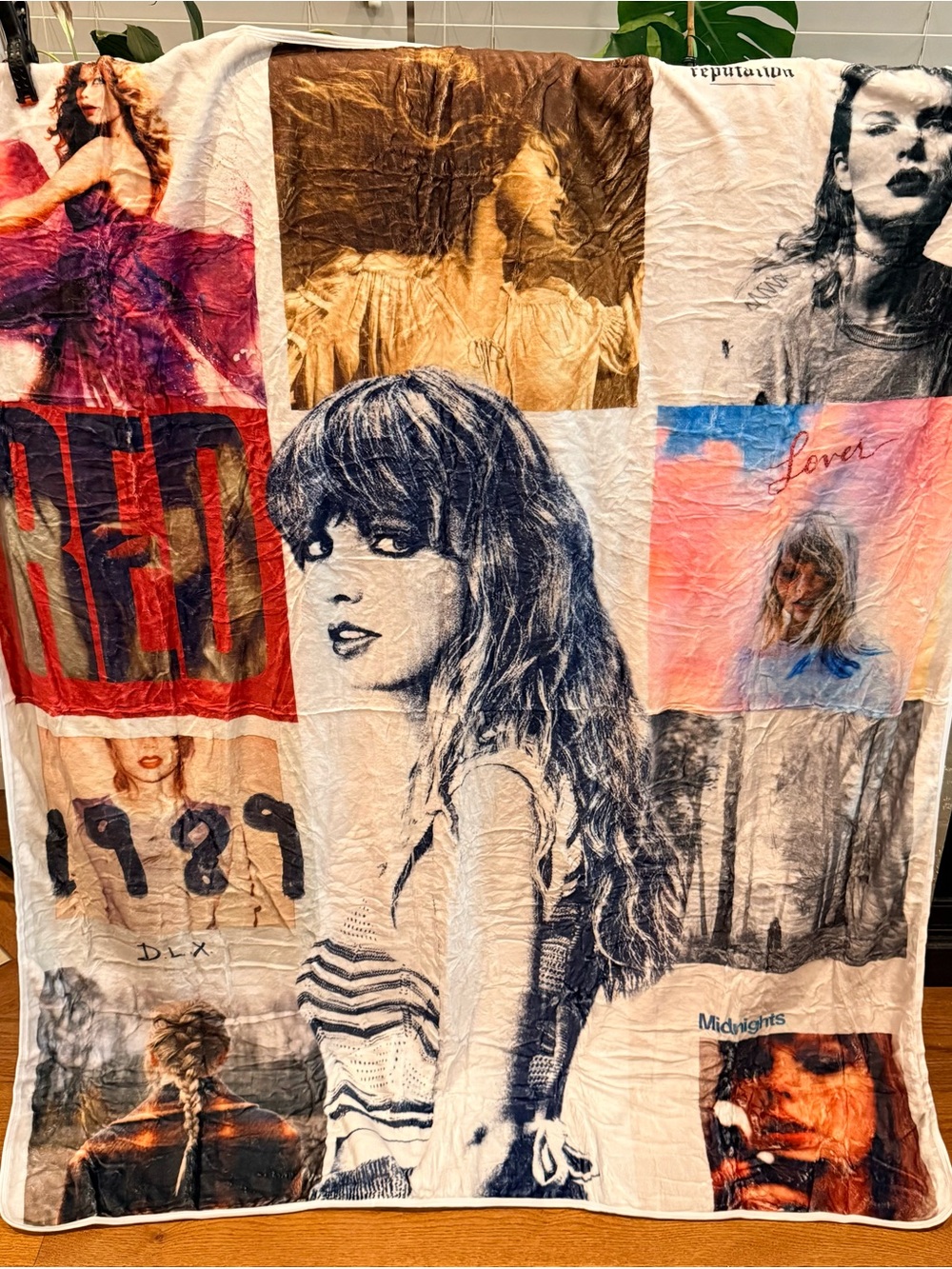 Taylor Swift Graphic Patchwork Throw Blanket - Multi-Color